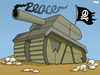 Cartoon: War and peace (small) by Tjeerd Royaards tagged war peace violence conflict military humanity tank skulls weapons