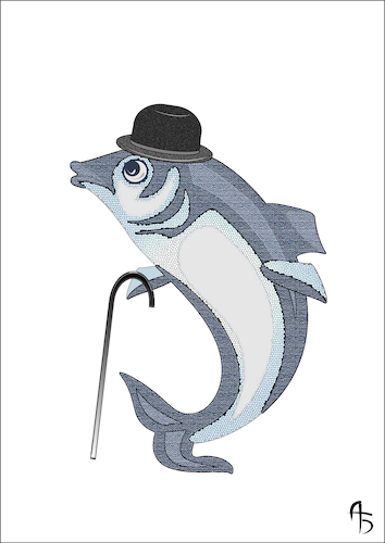 Cartoon: Fish gentleman (medium) by Back tagged fisch,fauna,cartoon