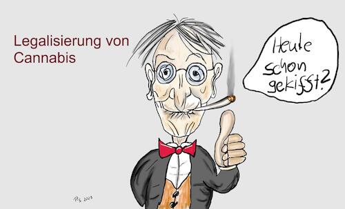 Cartoon: Cannabislegalisierung (medium) by SchmidtFineArt tagged politik,cartoon,gesellschaft,gesundheit,humor,berlin,regierung,cannabis,koalition,comic,illustration,spd