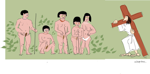 Cartoon: Amazonian tribe (medium) by gungor tagged brazil
