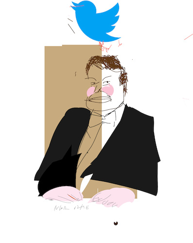 Cartoon: Elon Musk and his bird (medium) by gungor tagged twitter,abd,elin,musk,twitter,abd,elin,musk