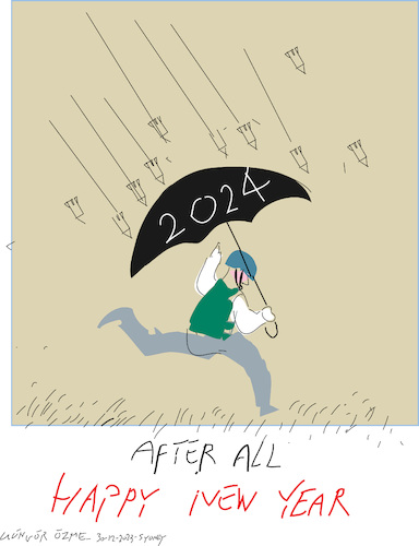 Cartoon: Happy New Year 2024 B (medium) by gungor tagged happy,new,year,2024,happy,new,year,2024
