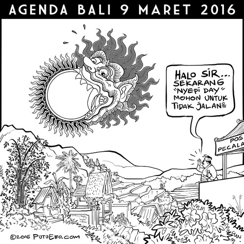 Cartoon: Nyepi Day V Kala Rau on March 9 (medium) by putuebo tagged bali,nyepi,sun,eclipse