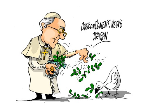 Cartoon: Papa Francisco-respeto (medium) by Dragan tagged papa,francisco,pariz,paz,charlie,hebdo,libertad,de,exprecion,politics,cartoon