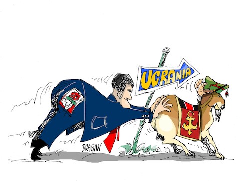 Cartoon: Pedro Sanchez-Ucrania (medium) by Dragan tagged pedro,sanchez,ucrania