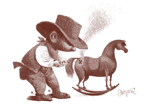 Cartoon: Little cowboy (medium) by Wiejacki tagged play,knabe,spiel,boy