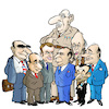 Cartoon: French presidents (small) by jeander tagged presidents,france,mitterand,hollande,de,gaulle,macron,estaing,zarkosy,chirac