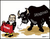 Cartoon: Spain (small) by jeander tagged spain,euro,crisis,mariano,rajoy,spendings,savings