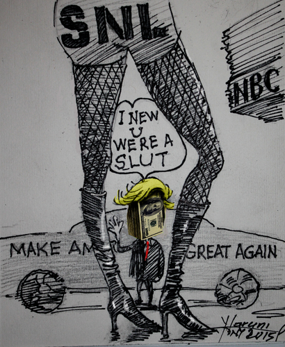 Cartoon: Dumb Trump and SNL (medium) by ylli haruni tagged snl,trump,dumb