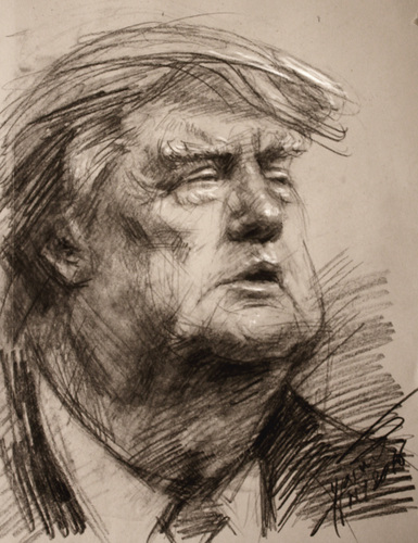 Cartoon: Trump-President Pussy Grabber (medium) by ylli haruni tagged president,election,donald,trump
