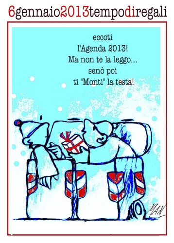 Cartoon: agenda italiana 2013 (medium) by Enzo Maneglia Man tagged cassonettari,2013,agendaitalana,maneglia,man,fighillearte