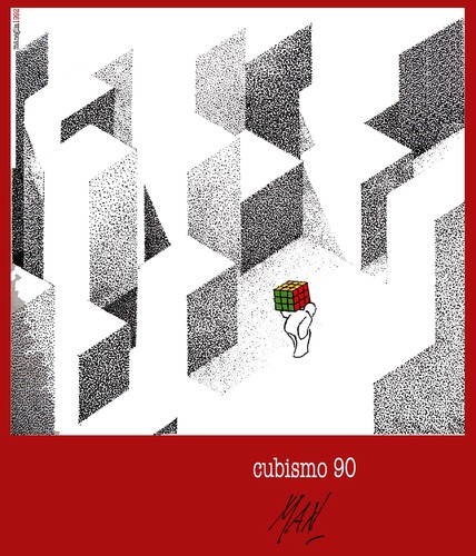 Cartoon: cubik (medium) by Enzo Maneglia Man tagged cubik