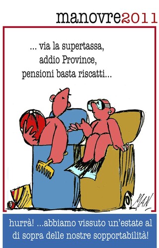 Cartoon: i cassonettari (medium) by Enzo Maneglia Man tagged riminipolitica,2011,manovra