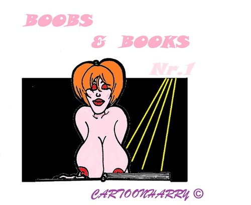 Cartoon: Boobs and Books 1 (medium) by cartoonharry tagged boobs,books,girls