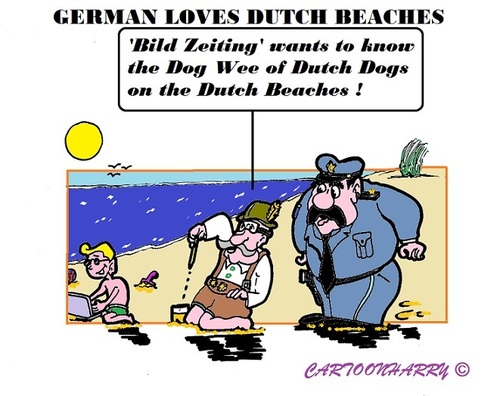 Cartoon: Dutch Beaches (medium) by cartoonharry tagged holland,dutch,beach,german,love