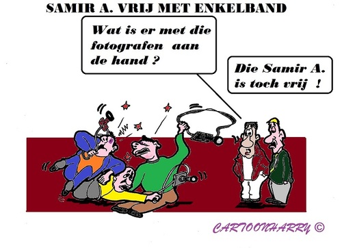 Cartoon: Samir A (medium) by cartoonharry tagged samir,vrij,moslim,aanslagen,holland,toonpool