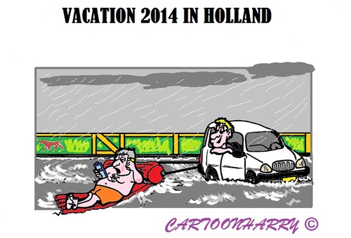 Cartoon: Vakantie (medium) by cartoonharry tagged holland,rainy,weather,vacation,2014