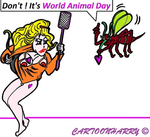 Cartoon: World Animal Day (medium) by cartoonharry tagged cute,musquito,mug,worldanimalday,world,animal,day,girl,pick,cartoon,cartoons,cartoonist,cartoonharry,dutch,toonpool