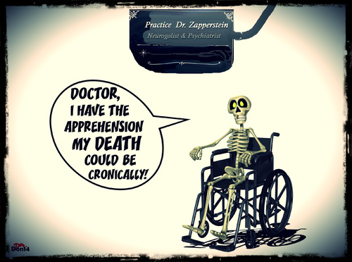 Cartoon: Practice Dr. Zapperstein (medium) by Vanessa tagged death,doctor,mentally,psychiatrist,patient,neurologist,health