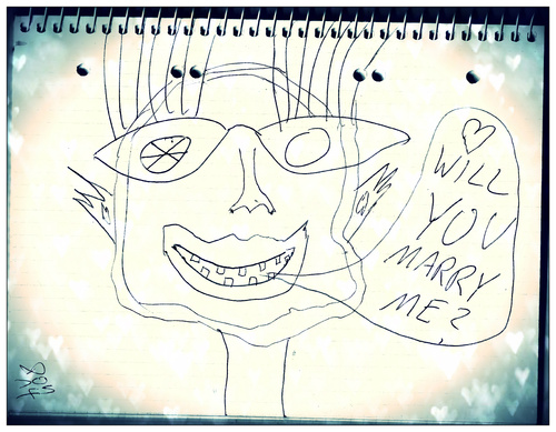 Cartoon: Will you marry me? (medium) by Vanessa tagged ehe,heiraten,partnerschaft