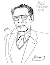 Cartoon: Arthur Miller (small) by Pascal Kirchmair tagged arthur,miller,new,york,city,illustration,drawing,zeichnung,pascal,kirchmair,cartoon,caricature,karikatur,ilustracion,dibujo,desenho,ink,disegno,ilustracao,illustrazione,illustratie,dessin,de,presse,du,jour,art,of,the,day,tekening,teckning,cartum,vineta,comica,vignetta,caricatura,portrait,retrato,ritratto,portret,kunst,usa,connecticut,roxbury,schriftsteller,author,writer,playwright,autor,autore,auteur,dramatiker,misfits,tod,eines,handlungsreisenden,death,salesman,brooklyn,marilyn,monroe