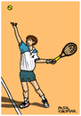 Cartoon: Goran Ivanisevic (small) by Pascal Kirchmair tagged goran ivanisevic tennis player cartoon caricature karikatur vignetta croatia kroatien split