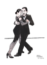 Cartoon: Tango Argentino (small) by Pascal Kirchmair tagged tango argentino buenos aires cartoon caricature karikatur tanz dance ballo danza argentinien