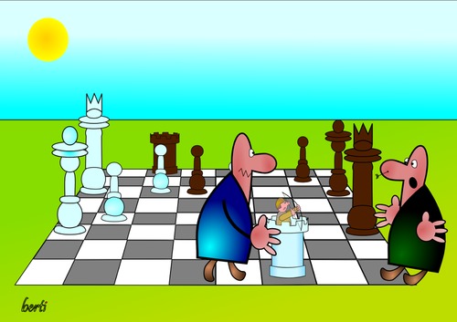 Cartoon: Schachpartie (medium) by berti tagged inkscape,arrow,knight,rook,pfeil,turm,ritter,hilfsmittel,unlautere,geschütze,feind,gegner,spiel,chess,schach