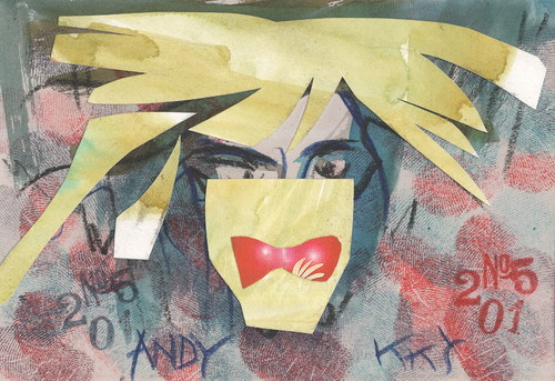 Cartoon: Andy Warhol (medium) by Kestutis tagged andy,warhol,liner,postcard,kestutis,lithuania,art,kunst