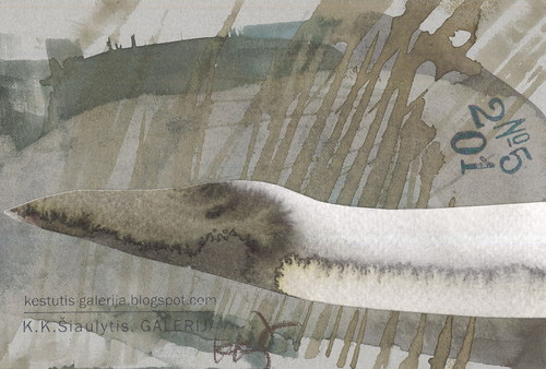 Cartoon: Bird among the reeds (medium) by Kestutis tagged dada,postcard,liner,watercolor,art,kunst,nature,bird,kestutis,lithuania