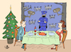 Cartoon: Christmas celebration in Belgium (small) by Vejo tagged christmas,corona,rules,controls,police,drones,belgium