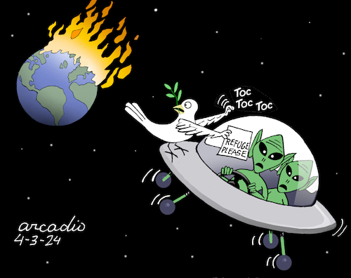 Cartoon: Asylum for peace (medium) by Cartoonarcadio tagged peace,crisis,wars,conflicts