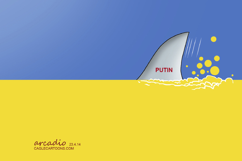 Cartoon: The Putin politics on Ucrania (medium) by Cartoonarcadio tagged ucrania,putin,europe,russia,usa,diplomacy