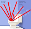 Cartoon: The red lines of war. (small) by Cartoonarcadio tagged war red lines ukraine russia gaza