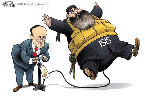 Cartoon: ISIS-Al Jazeera (medium) by Amir Taqi tagged jazeera,isisal