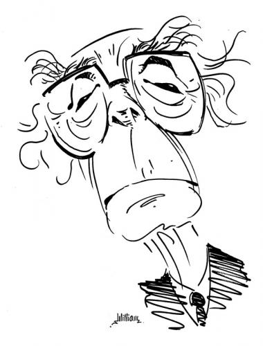 Cartoon: Jose Saramago (medium) by William Medeiros tagged writer,books