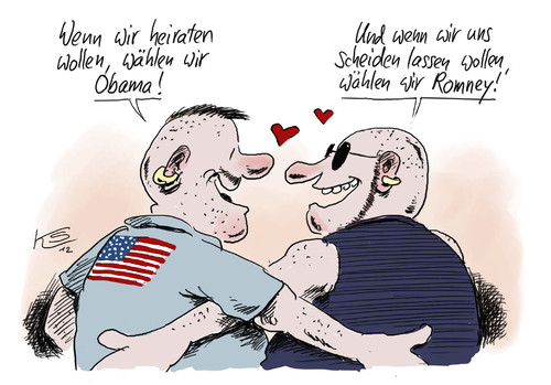 Cartoon: Heiraten (medium) by Stuttmann tagged wahlen,usa,obama