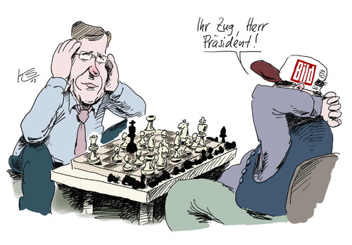 Cartoon: Ihr Zug! (medium) by Stuttmann tagged privatkredit,wulff,geerkens,maschmeyer,bild,springer,diekmann