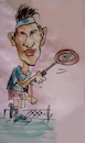 Cartoon: federer (small) by kolle tagged federer wimbledon tennis ball