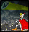 Cartoon: Chicken Man (small) by cartertoons tagged chicken,man,superhero,hero,city,signal
