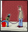 Cartoon: Leash Kid Peeing (small) by cartertoons tagged kids,children,parenting,peeing,urine,urination