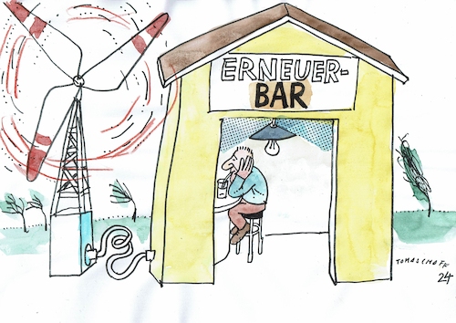 Cartoon: Bar (medium) by Jan Tomaschoff tagged windenergie,reneuerbar,strom,windenergie,reneuerbar,strom