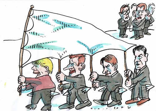 Cartoon: Finanzen (medium) by Jan Tomaschoff tagged eu,frankreich,deutschland,schulden,eu,frankreich,deutschland,schulden