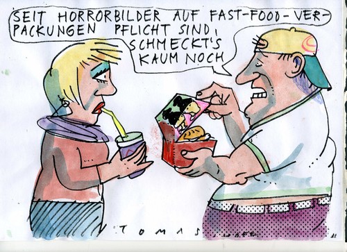 Cartoon: Horrorbilder (medium) by Jan Tomaschoff tagged esssucht,übergewicht,fast,food,esssucht,übergewicht,fast,food