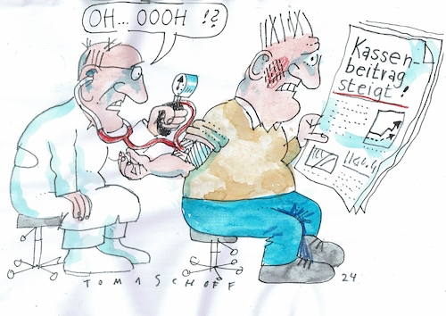 Cartoon: Krankenkasse (medium) by Jan Tomaschoff tagged gesundheit,kosten,kassenbeitrag,blurdruck,gesundheit,kosten,kassenbeitrag,blurdruck