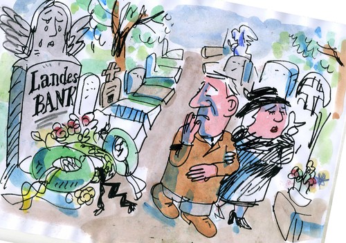 Cartoon: Landesbank (medium) by Jan Tomaschoff tagged landesbanken,landesbanken,banken