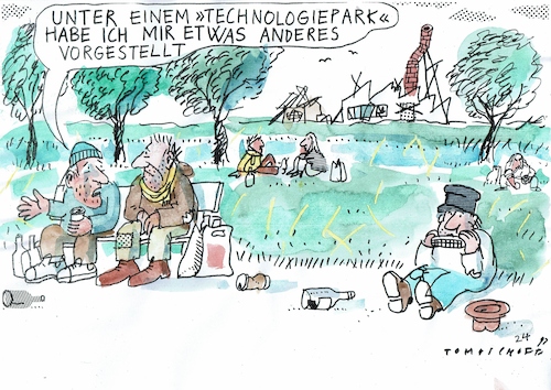 Cartoon: Park (medium) by Jan Tomaschoff tagged techniolie,deindustrialisierung,wirtschaft,techniolie,deindustrialisierung,wirtschaft