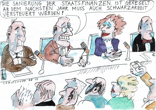 Cartoon: Schwarzarbeit (medium) by Jan Tomaschoff tagged steuern,schwaruarbeit,haushalt,steuern,schwaruarbeit,haushalt