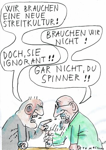 Cartoon: Streitkultur (medium) by Jan Tomaschoff tagged streitkultur,toleranz,demokratie,streitkultur,toleranz,demokratie
