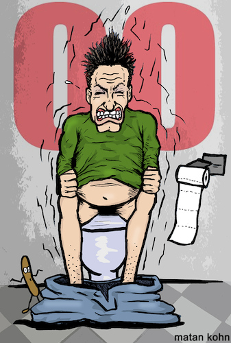 Cartoon: poop man (medium) by matan_kohn tagged poop,pooping,toilet,shit,man,effort,00,joke,hilarious